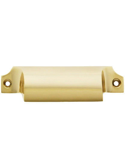 3 3/4" Plain Brass Bin Pull With Choice Of Finish - 3 1/4" Center-to-Center